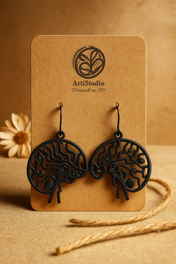 Pendientes cerebro 3D ArtiStudio