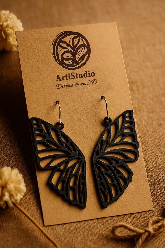 Pendientes alas de mariposa 3D ArtiStudio