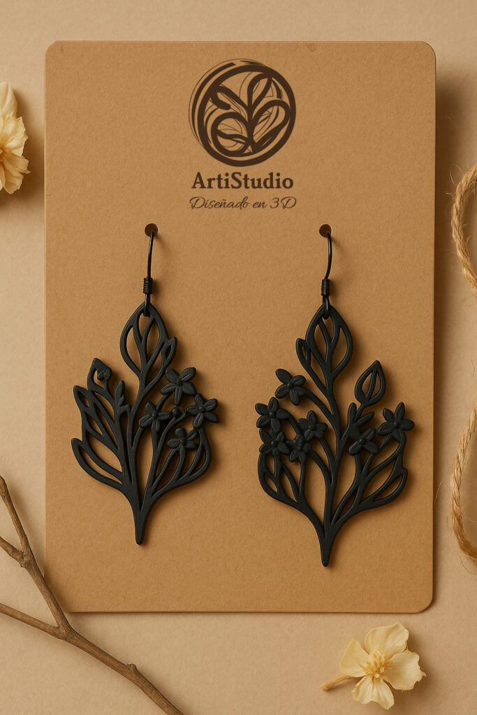 Pendientes florales 3D ArtiStudio